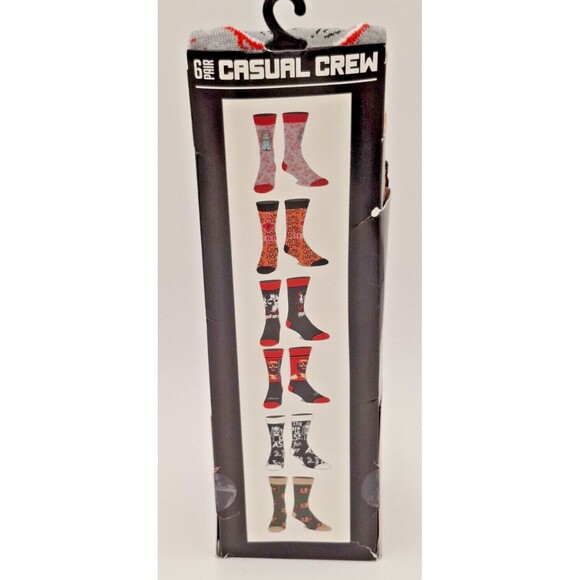 HORROR Casual Crew Socks Bioworld 6 Pk Sz 8-12 - Picture 3 of 10